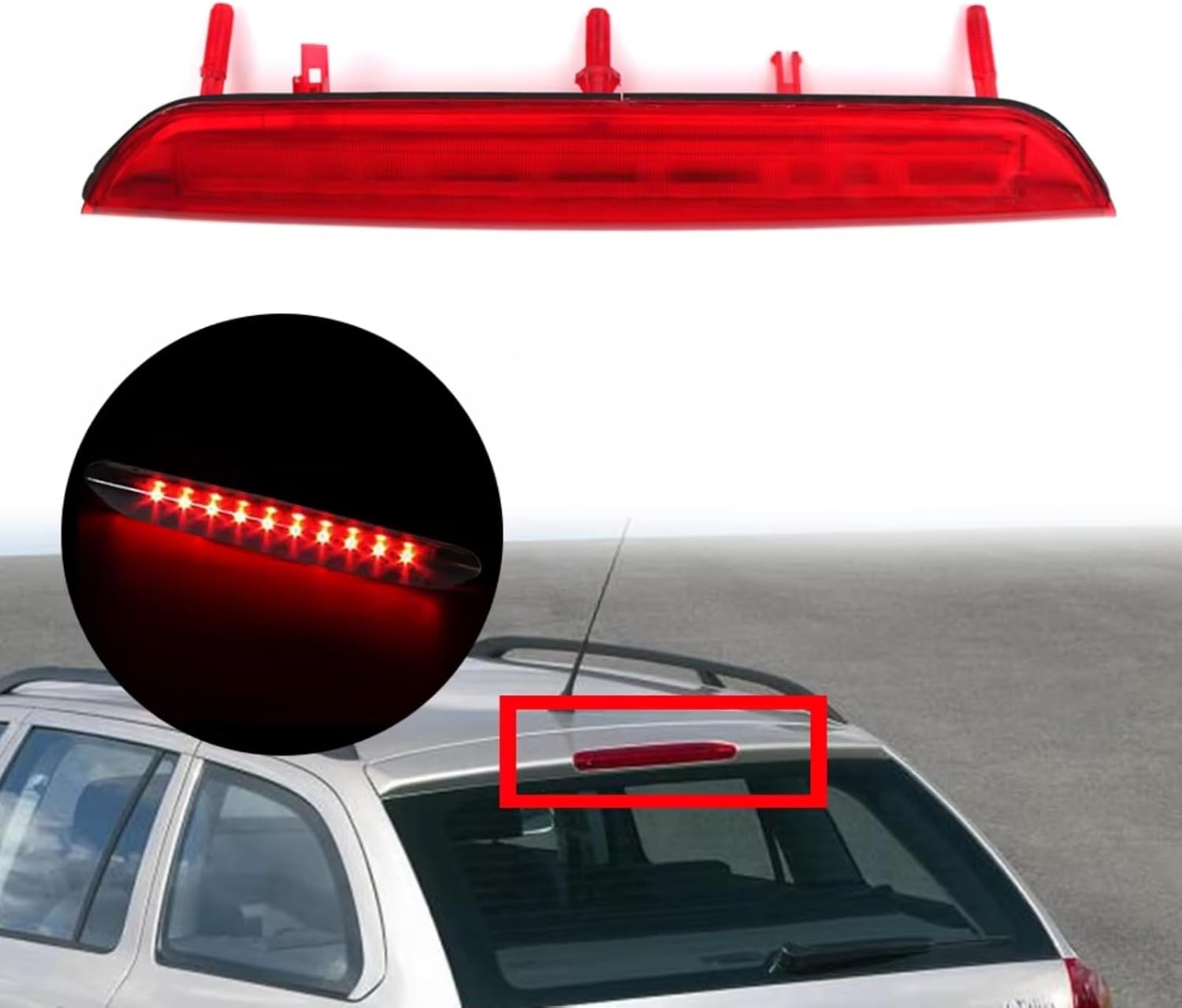 Rear Brake Lights For Skoda For Octavia 2004 2005 2006 2007 2008 2009 2010 2011 2012 2013 OEM 1Z9945097C ABS Red Third Brake Light