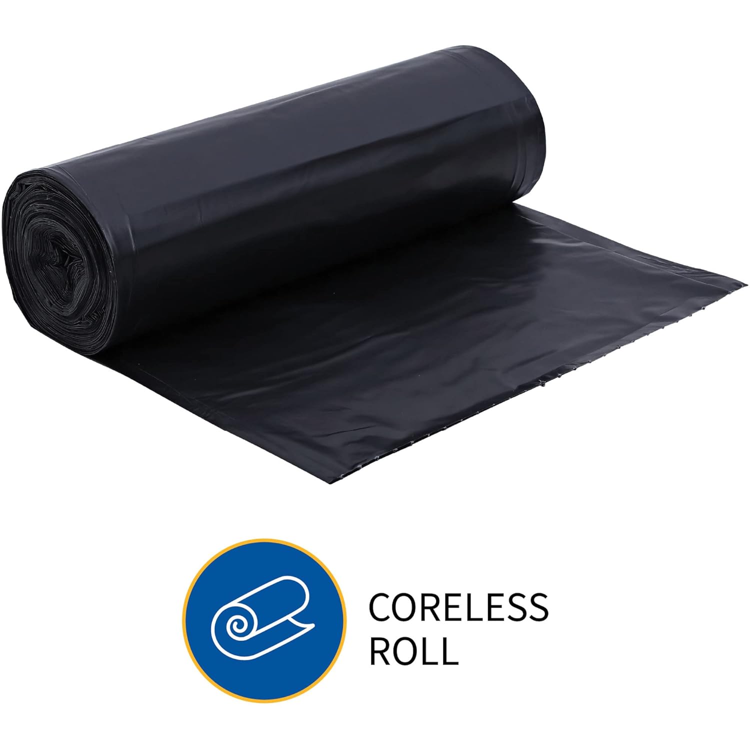 Genuine Joe GJO01535 Heavy Duty Low-Density Puncture Resistant Can Liner, 60 gallon Capacity, 56" Length x 39" Width x 1.50 mil Thickness, Black (Box of 50)