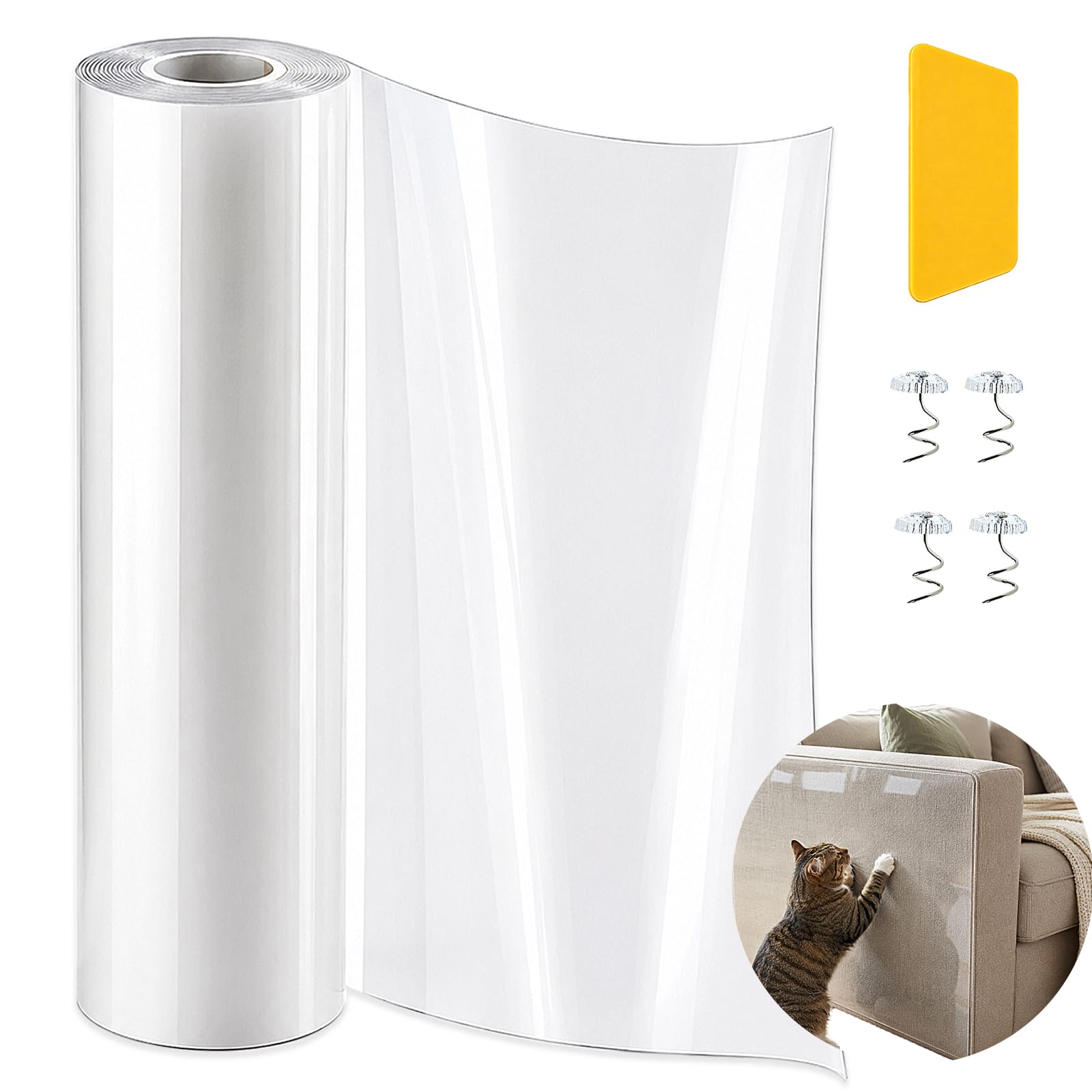 Gobiufy Cat Anti Scratch Tape 30cm x 5M Cat Scratch Furniture Protector