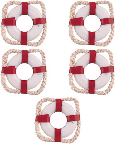 Miniatura 9 de TOYANDONA 15 piezas de casa de muñecas mediterránea, modelo de pared, decoración náutica, adorno de natación, decoración de boya para anillos,