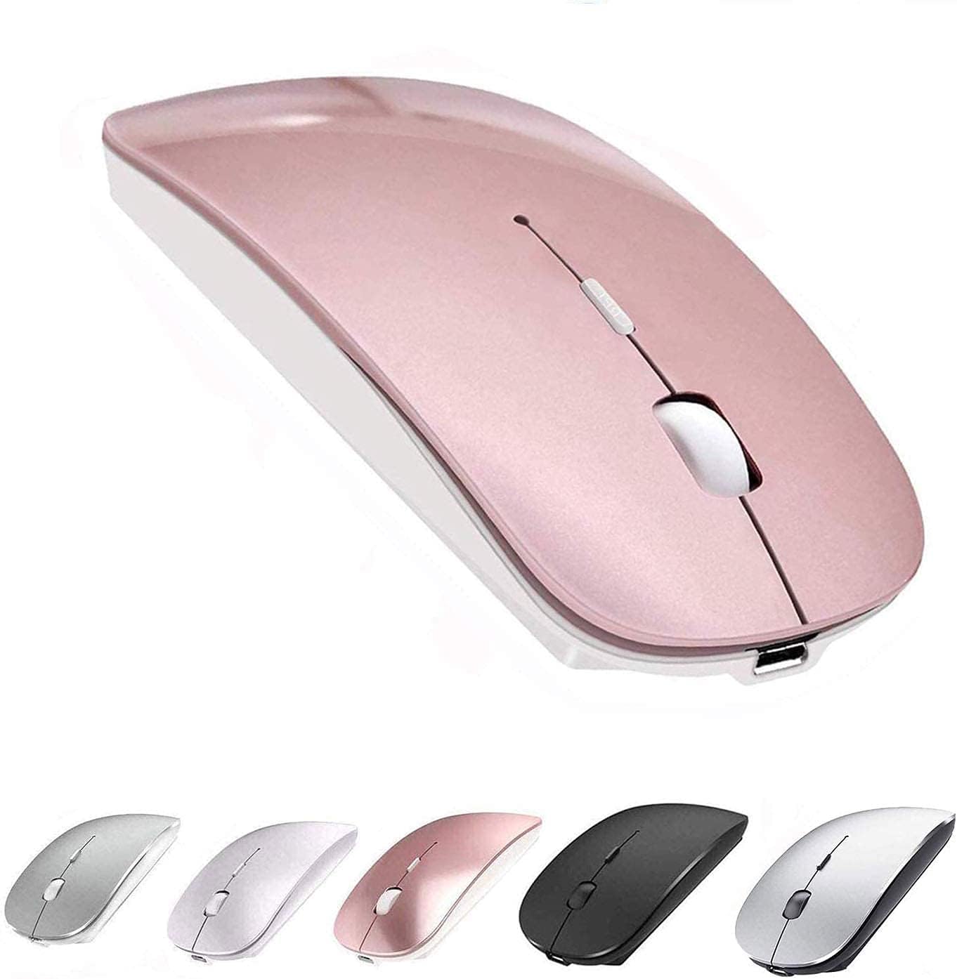 Bluetooth Mouse,Rechargeable Wireless Mouse for MacBook Pro/MacBook Air,Bluetooth Wireless Mouse for Laptop/PC/Mac/iPad pro/Computer (Rose gold)