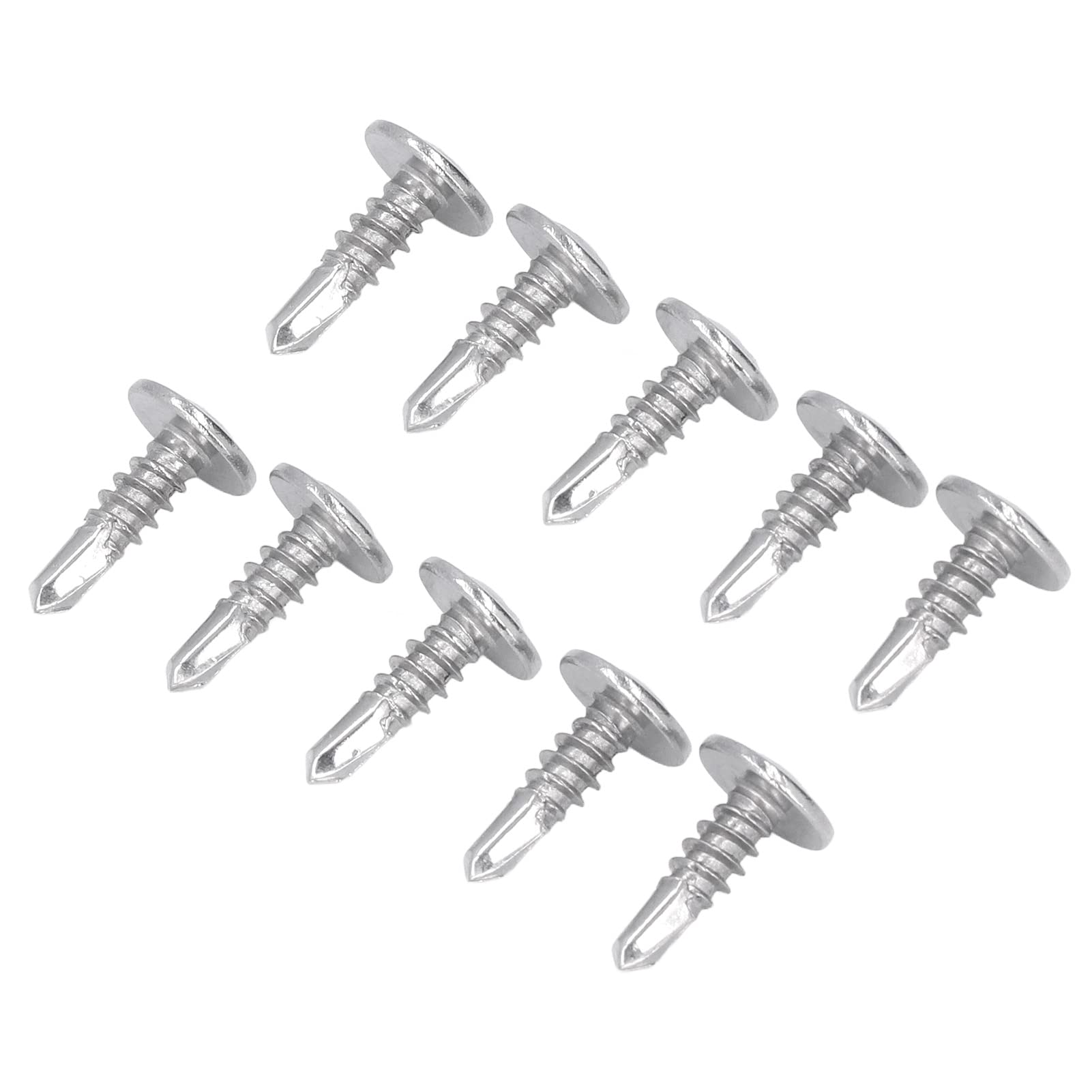 200 viti autoforanti con testa a rondella, viti in acciaio inox 304 per legno e metallo, elementi di fissaggio resistenti alla corrosione per la riparazione fai-da-te di mobili,