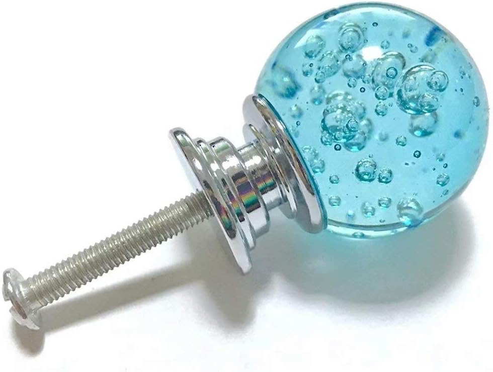 Round Cabinet Knobs Crystal Handle,Cabinet knobs, 8 PCS Blue Round Ball Shape Crystal Cabinet Knobs Drawer Pull Handle Kitchen Door Wardrobe Hardware Used for Cabinet, Drawer,Dresser, Cupboard
