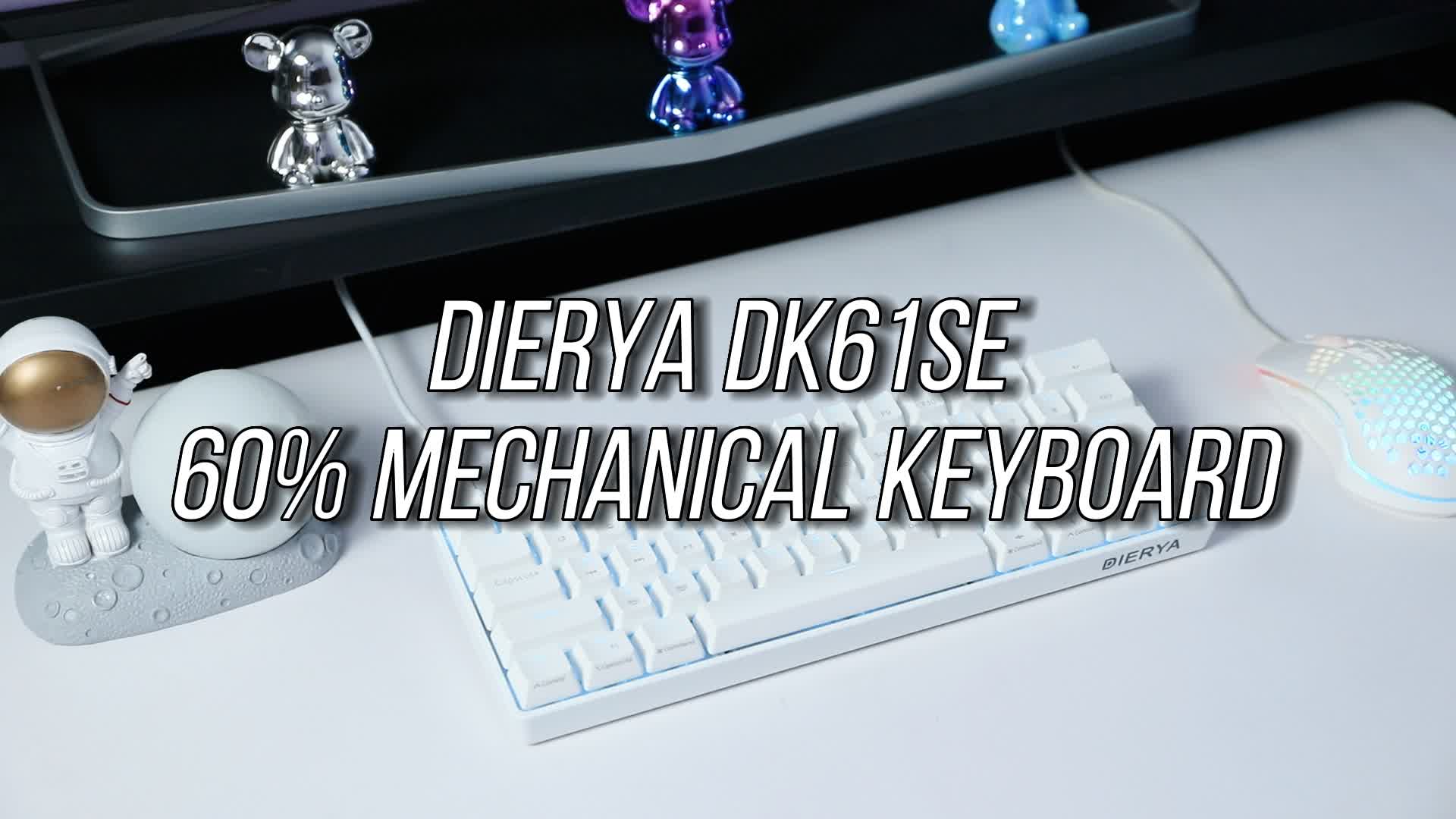 DIERYA DK61SE メカニカルキーボード 白 ファンデキーキャップ DIERYA 60% Mechanical Keyboard, DK61se Wired Gaming Keyboard with