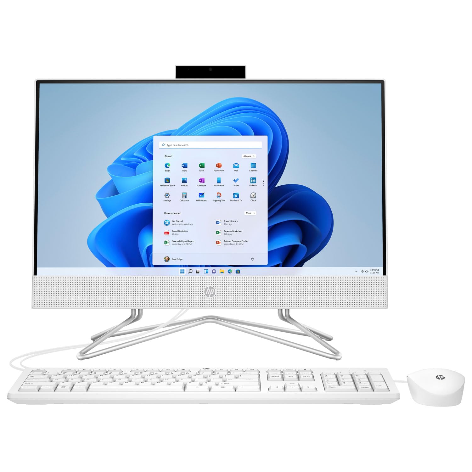 HP All-in-One PC シルバー HP All-In-One Desktop 22-DD0120, 21.5