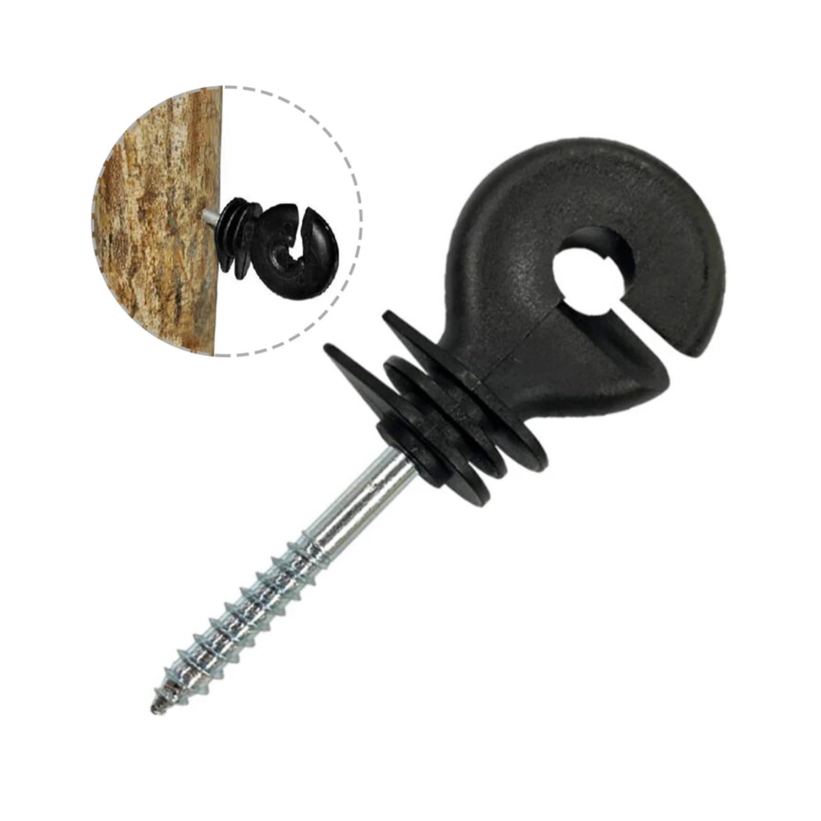 20 Pezzi isolatore for Recinzione elettrica isolatore avvitato Anello for Recinzione isolatori for Pali in Legno for la Recinzione degli Animali da Fattoria