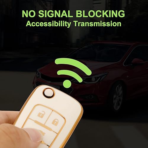 Miniatura 9 de Funda compatible con Buick Encore Chevy Chevrolet Camaro Equinox Impala Sonic Terrain 4 botones, gris, blanco