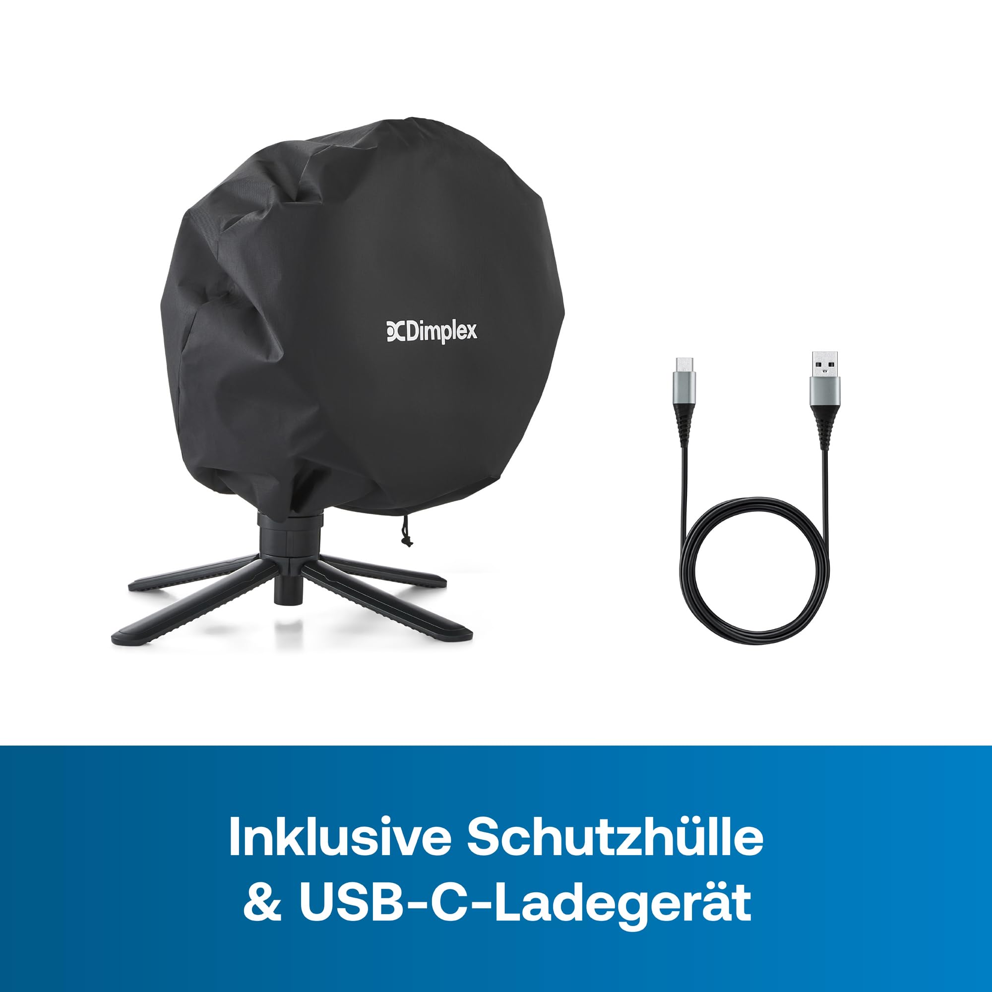 Dimplex DUOCOOL Smart 2-in-1 Akkuventilator Kabellos, Stand- & Tischventilator, 45 Std. Akku, 5 Geschwindigkeiten+Turbo, 20m Reichweite, Leiser Ventilator(36dB), App, Google Home & Alexa, Fernbedienung
