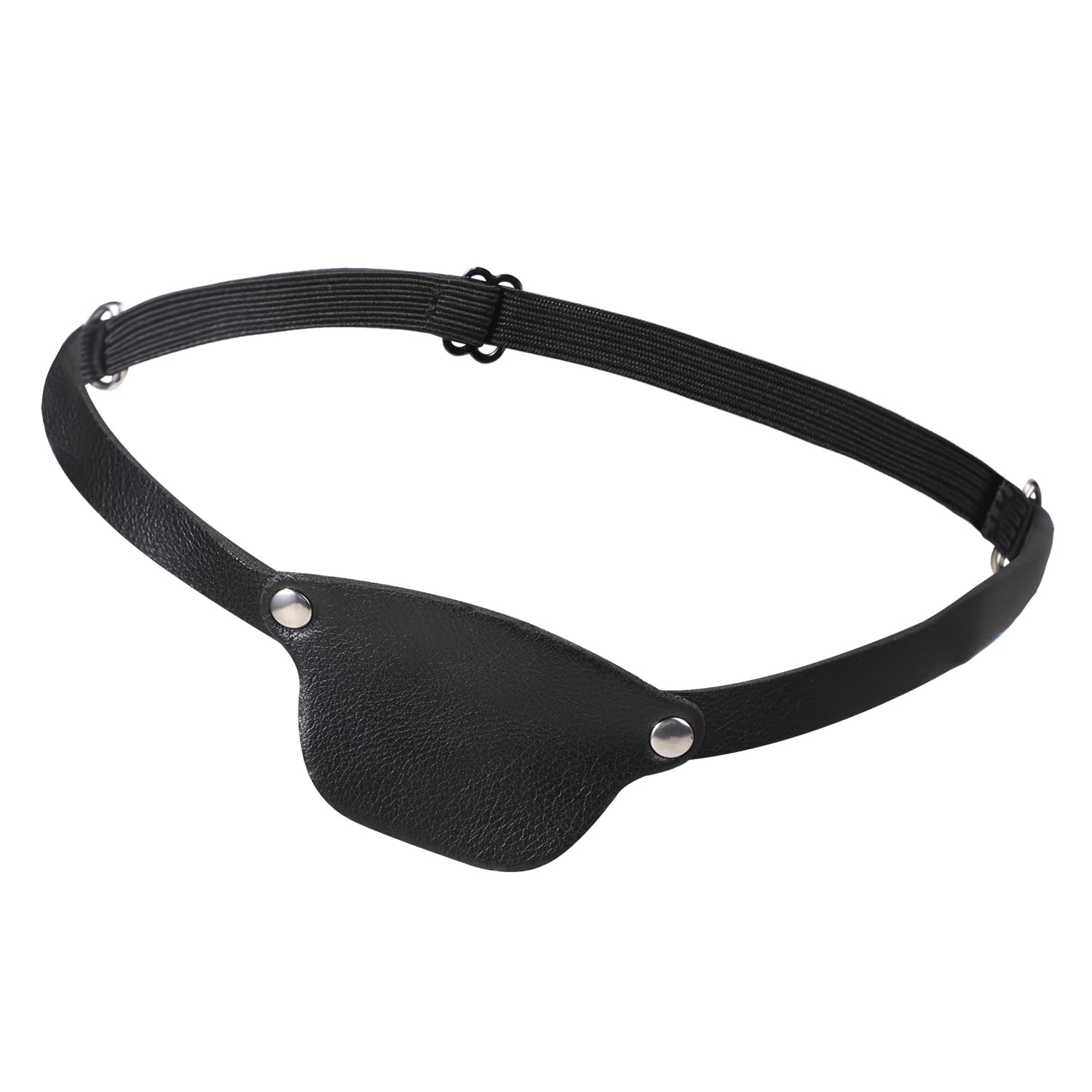 Pirate Eye Patch Medieval Vintage Faux Leather Eye Mask Renaissance Eye Cover Viking Accessories Cosplay Eye Patch with Adjustable Strap for Adults Halloween Christmas Carnival Fancy Dress Party - Image 2