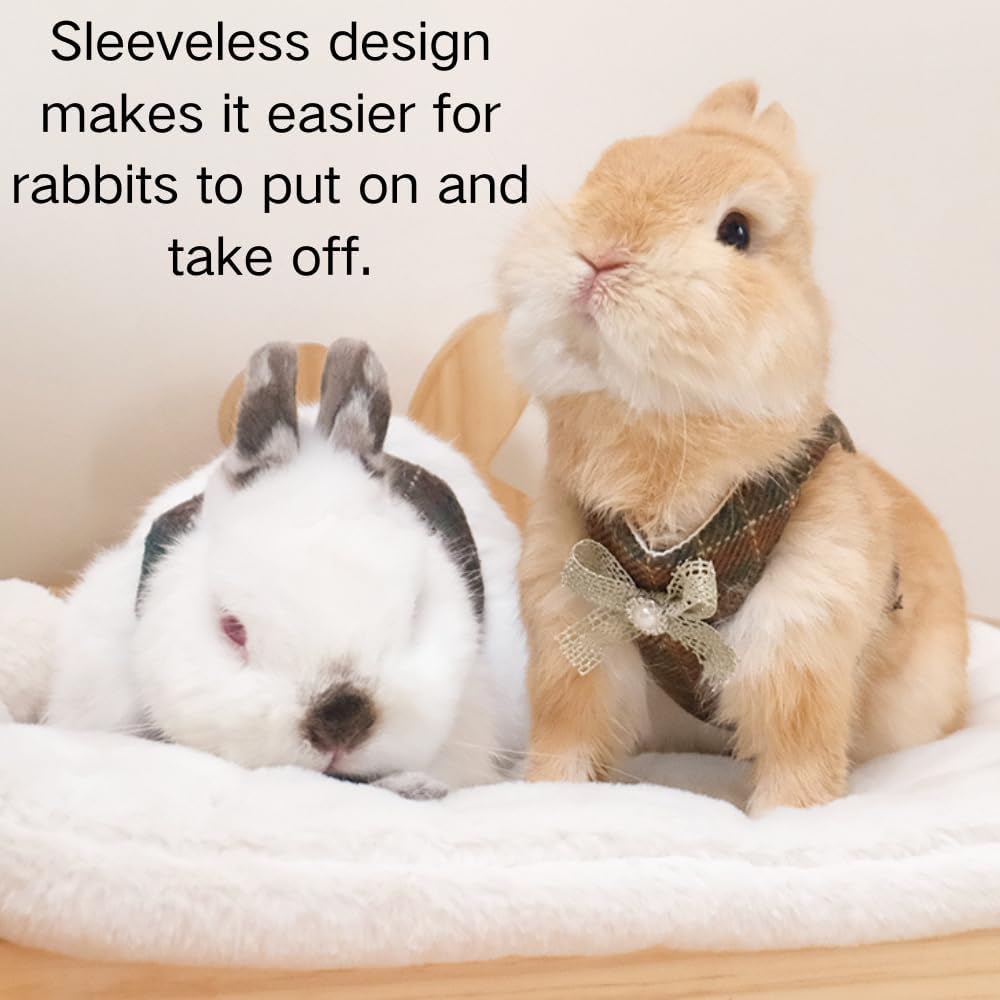 Bunny Vest Breathable Gentlemen Style Rabbit Vest, Lightweight Cloth for Rabbit Puppy Kitten Tank Top Sleeveless Vest for Small Animals (Green,Large)