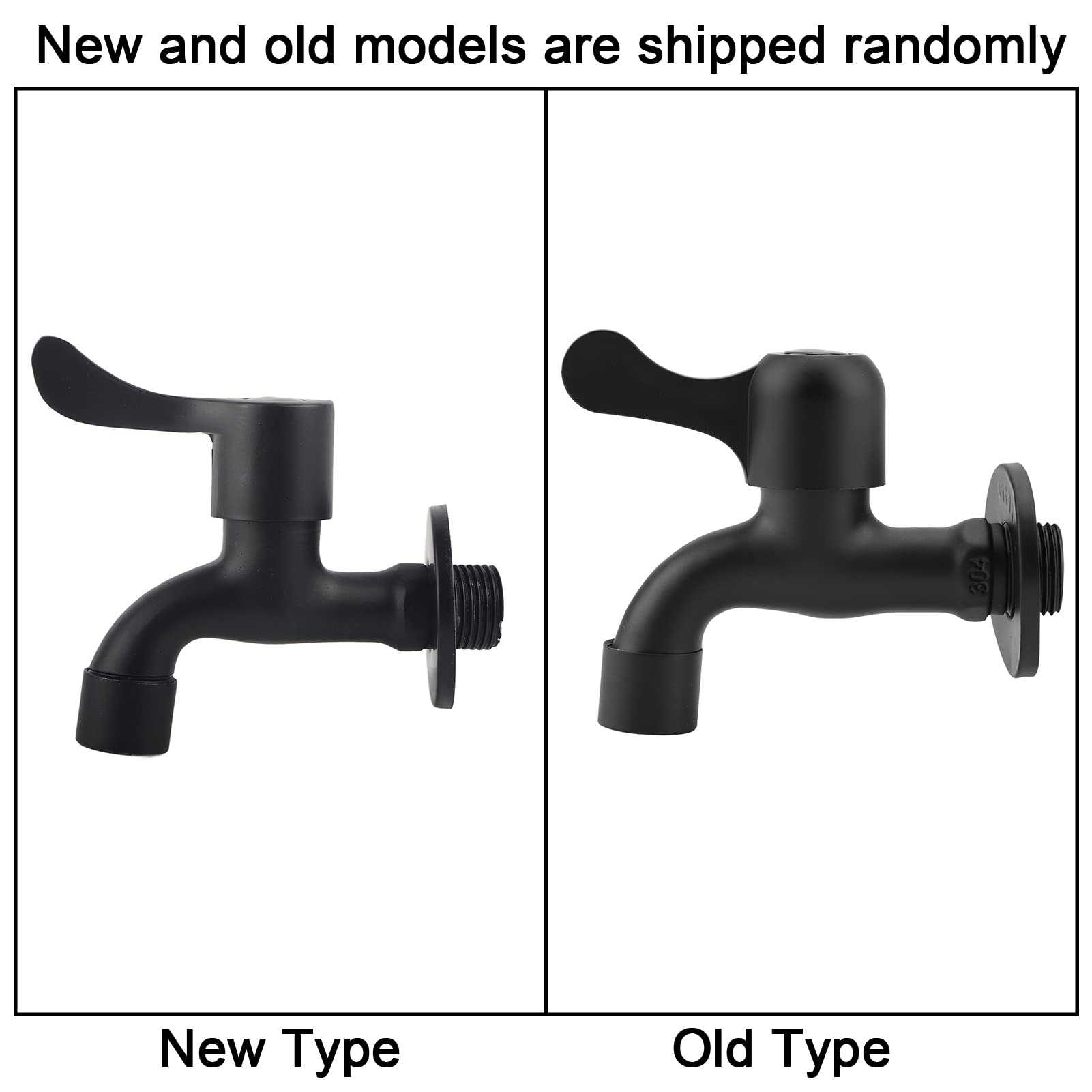 Washing Machine Tap Wall Mount Water Tap 304 Stainless Steel Sink Faucet Black Garden Water Faucet for Bathroom — view 2