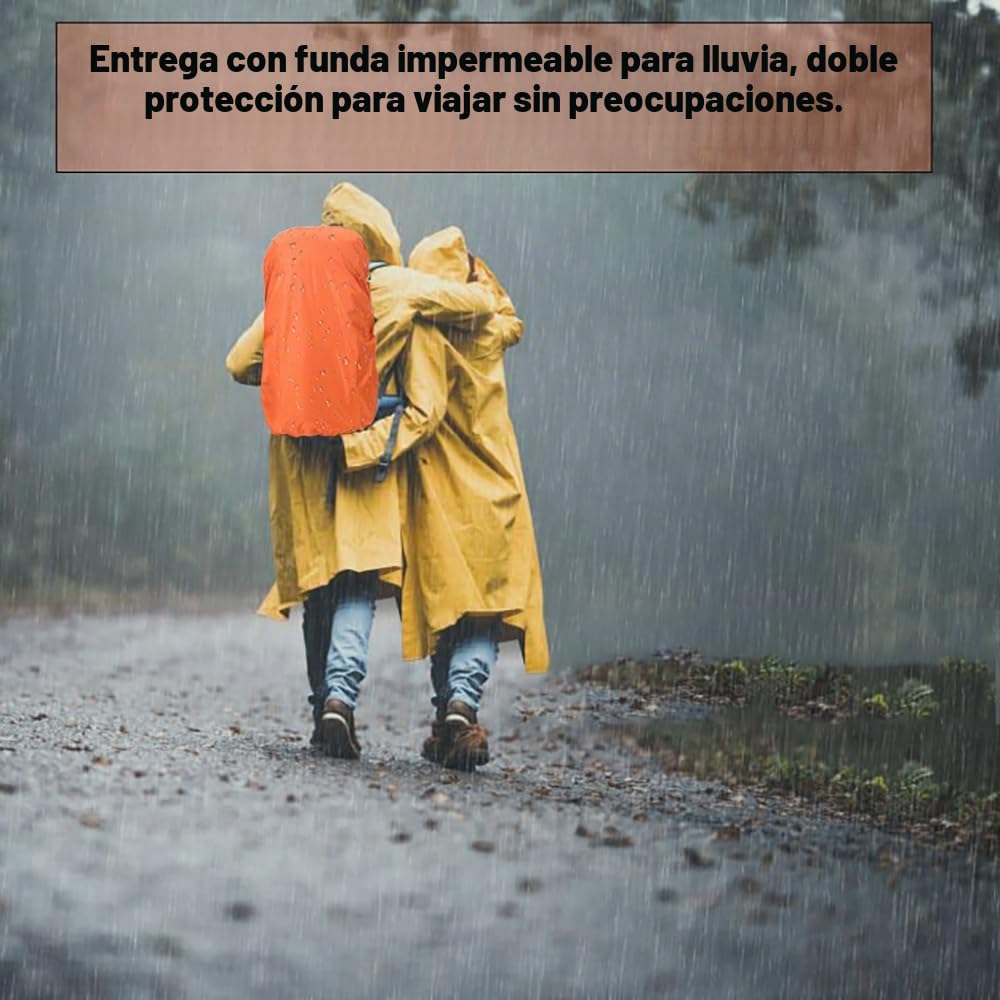 Bseash Mochila de senderismo impermeable 40 L con cubierta para lluvia para deportes al aire libre