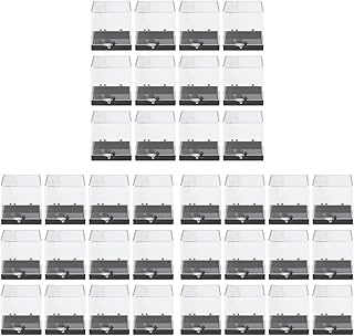 Cabilock 36 Pcs Mineral Standard Display Box Jewelry Organizer Tray Containers with Lids Clear Jewelry Organizer Box Mini Storage Box Mineral Specimen Display Boxes Specimen Display Case