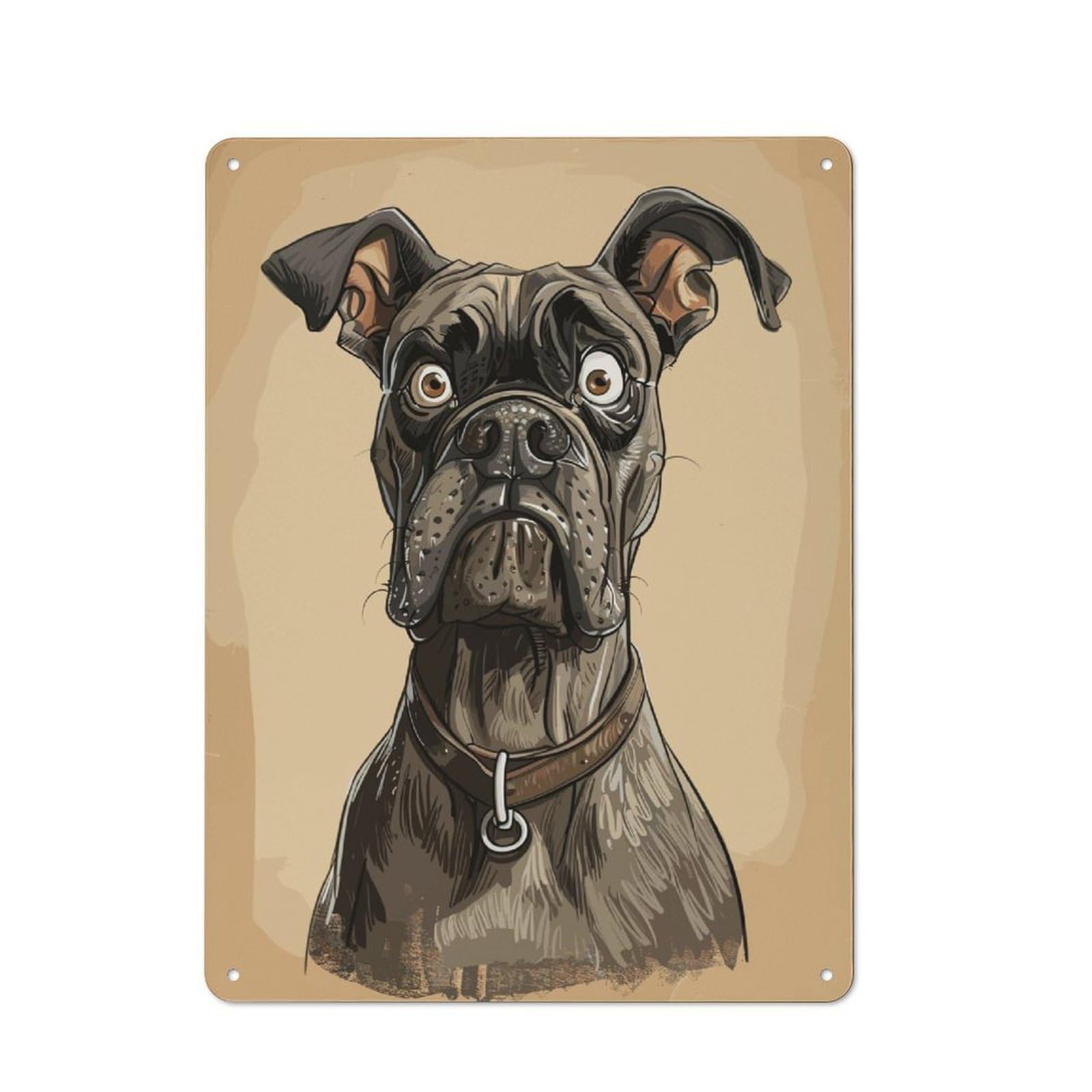 Junmoney Cane Corso Caricature For Café Or Restaurant, Vintage Metal Sign 40X30cm, For Vintage Wall Decor Fans, For Cafés, Pubs And Restaurants