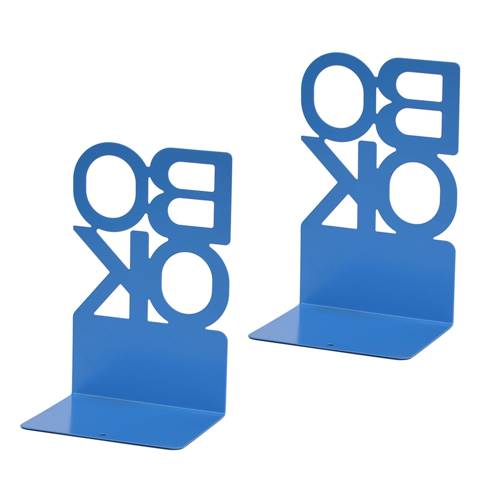 2Pcs Hollowed Letter Metal Book End for Shelves Heavy Duty Metal End Decorative Bookend Stopper for Desk Bookends for Heavy Books