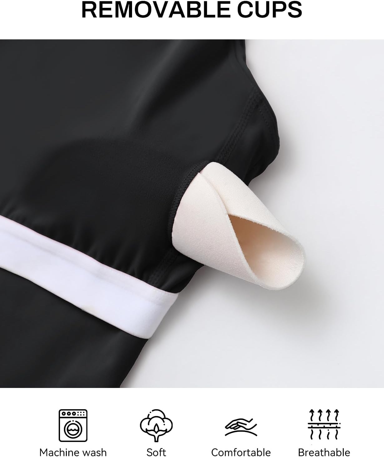 baleaf Women's Workout Tank Tops with Wireless Padded Yoga Crop Longline Sports Bras Double Spaghetti Strap