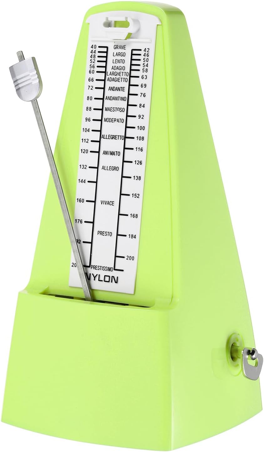 MECCANIXITY Mechanical Metronome,High Accuracy Musical Timer with Metal Movement Universal Metronome for Piano Guitar Violin Ukulele Player,Green