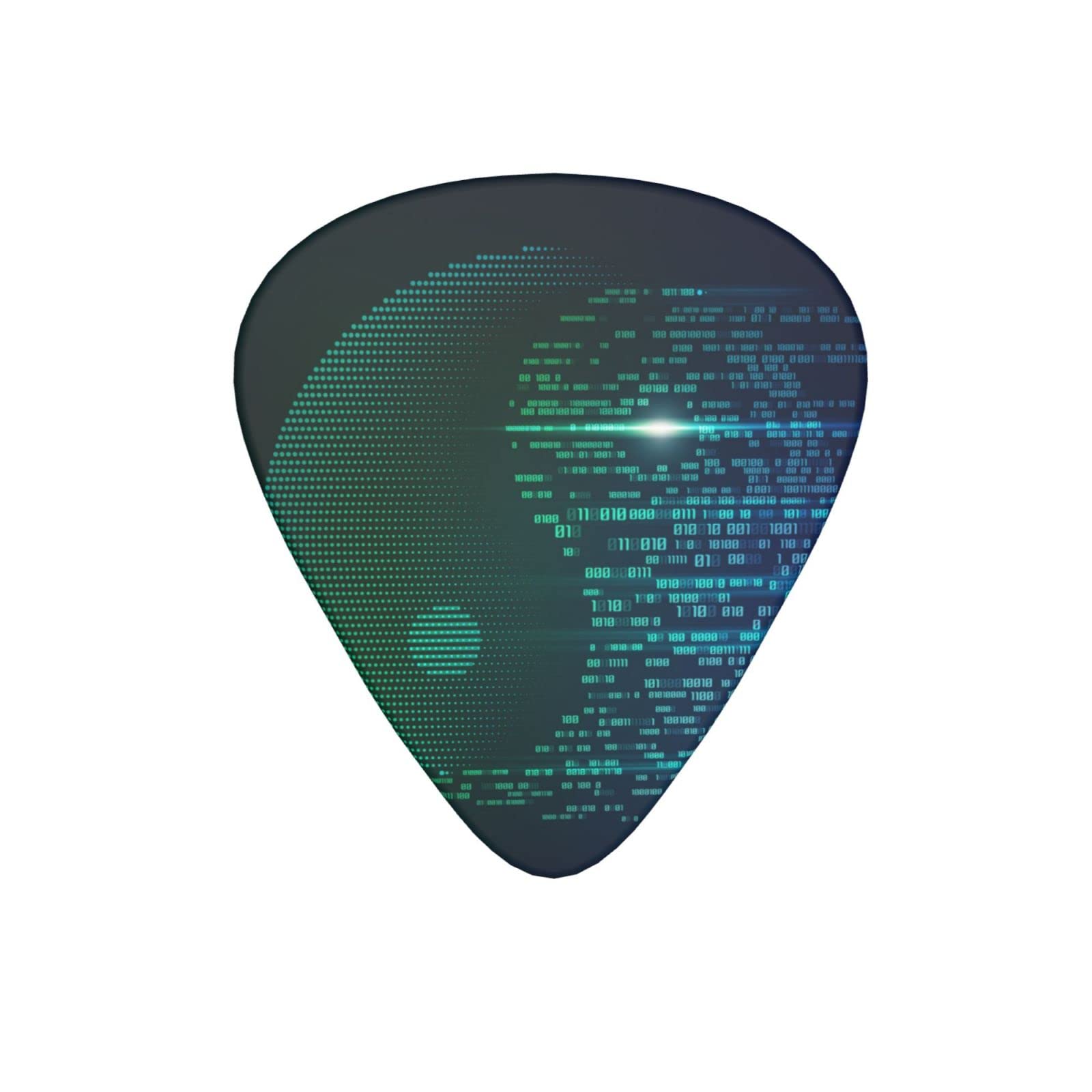 Guitar Picks Abstract yin yang Data neon Black Guitar Pick for Electric Bass Guitar Acoustic Guitar Lovers Gift 12 Pack with Box