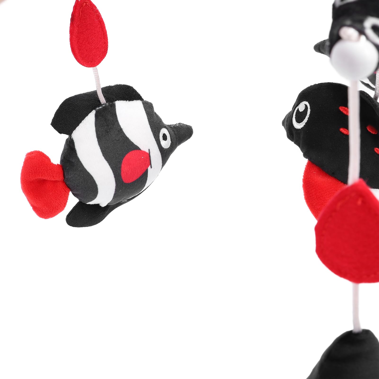 Cuna de bebé Móvil juguete musical Cuna móvil alto contraste negro rojo rojo suave peluche prevenir el estrabismo para la habitación de la guardería infantil (Océano)