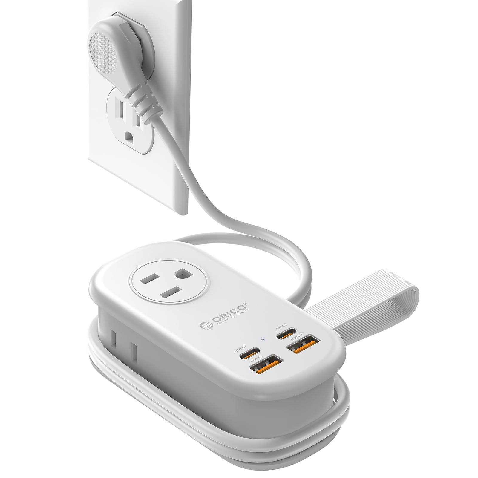 ORICO 65W GaN Travel Power Strip, 4ft Cord