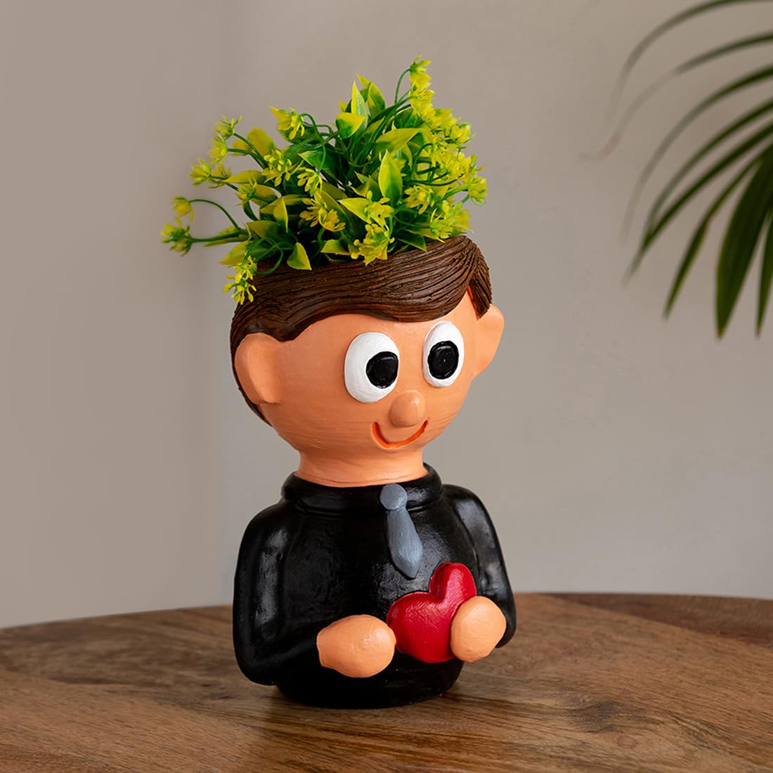 ExclusiveLane Cheerful Lad Handmade & Hand-Painted Terracotta Table Planter Pots for Living Room Balcony Garden & Flower Pots for Home Decoration (8.1 Inch, Multicolored) (B0CQD1WGWD) Amazon Price History, Amazon Price Tracker