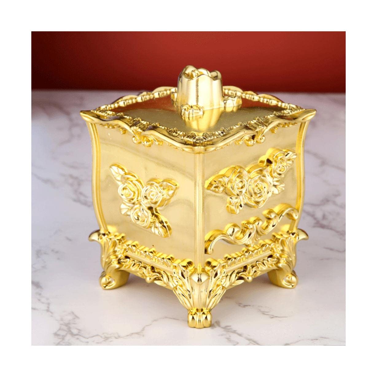 Wdwdw Gold Toothpicks Dispenser Toothpick Box Acrylic Plated Holder Thickening With Lid Container Retro Case