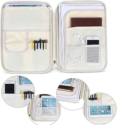 Miniatura 4 de Organizador de cartera de viaje impermeable A4, bolsa de documentos, multifuncional, bolsa de viaje con cremallera para cuaderno, iPad, diarios,