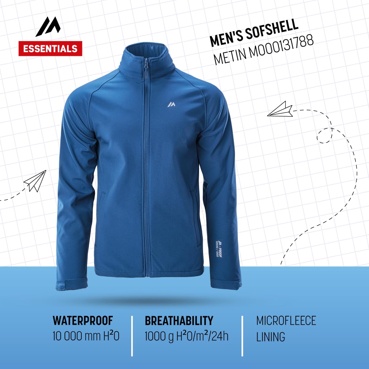 martes Kurtka Mężczyźni Softshelljacke Metin, 94% Polyester Und 6% Elasthan, Funktionsjacke, Wasserdicht, Atmungsaktiv