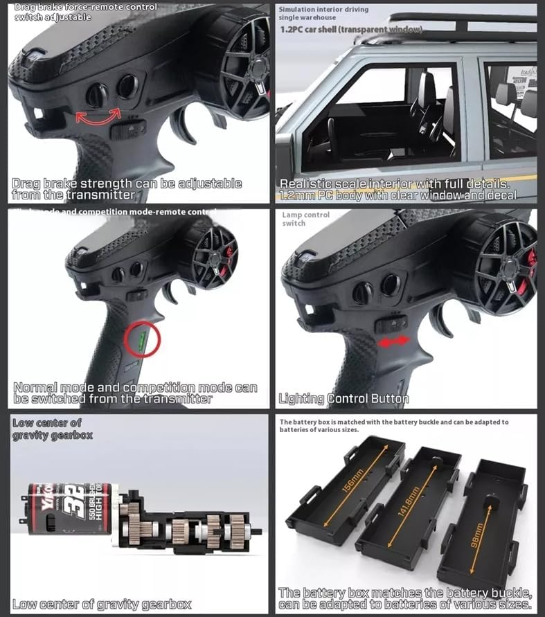 Remote control features and battery box sizes