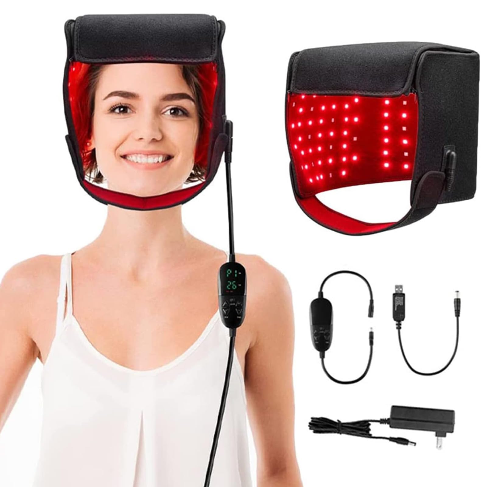 LED Red Light Therapy Hat, Hair Growth LED Red Light Therapy Hat, 215Pcs Leds 660Nm 850Nm Near Infrared Therapy Device for Hair Loss, Fast Hair Regrowth Care Cap