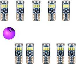 YOUNLEN T10 W5W LED (Pink), Error Free Canbus, 12 V, 369 lm, 2.1 W, 18 SMD 2016 Chip, Interior Lights for Car, LED Interior Lights, Ceiling Light Wait (10 Pieces)