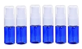 erioctry 6 Pcs 10ML Empty Refillable Bottle Cream Shampoo Lotion Treatment Pump Bottle with Cap Travel Bottles Toiletries Liquid Container for Cosmetic Make-up (Blue)