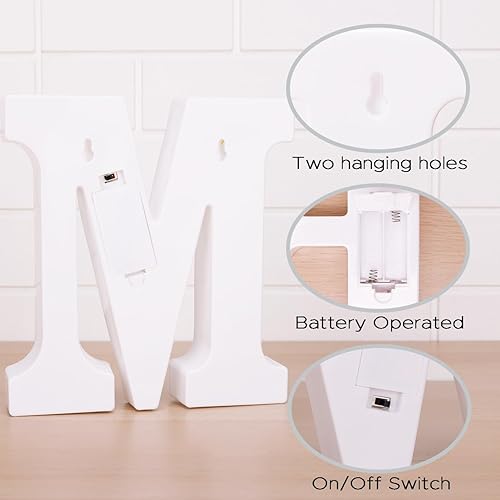 Miniatura 3 de Dyingswan Letras con luces LED, 26 letras del alfabeto, letras pequeñas con luces, luces de señal alimentadas por pilas para fiestas, mesa,