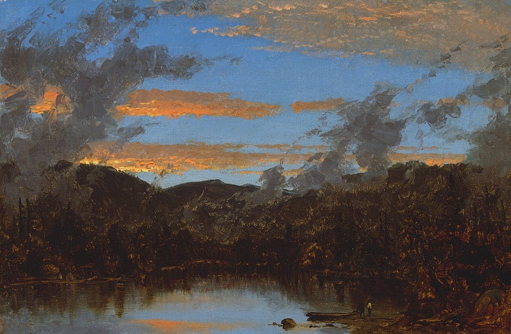 Art tableau Mist Rising At Sunset déco salon nature