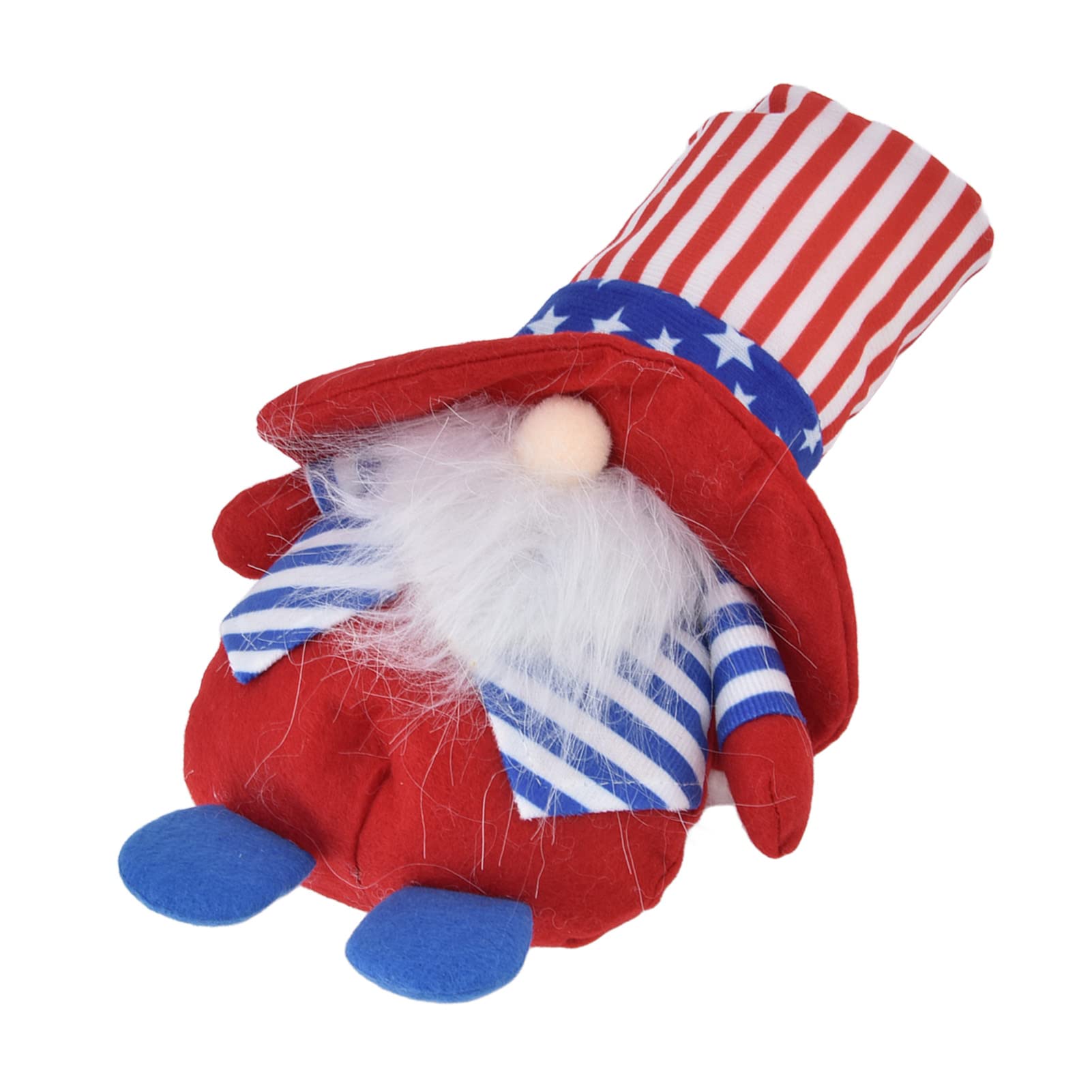 Dwarf Doll Ornament, Plush Gnome Doll Round High Hat Odorless Children Gift Cute for Bedroom for Table (A blue vest)