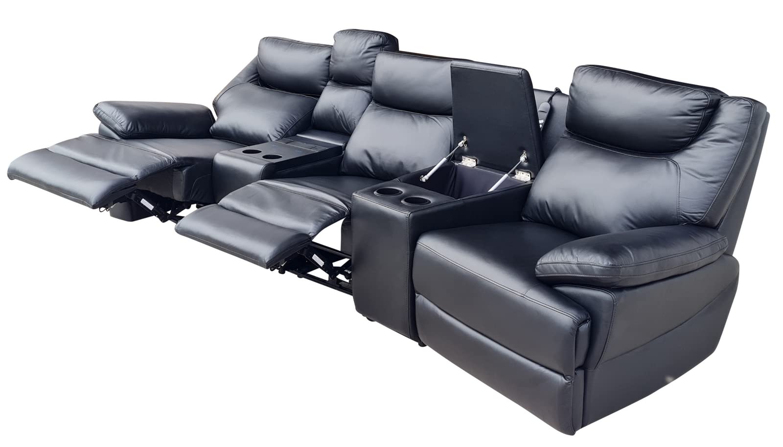 Elektrisches Ledersofa Kinosofa 3581eee-Cup-3M-S