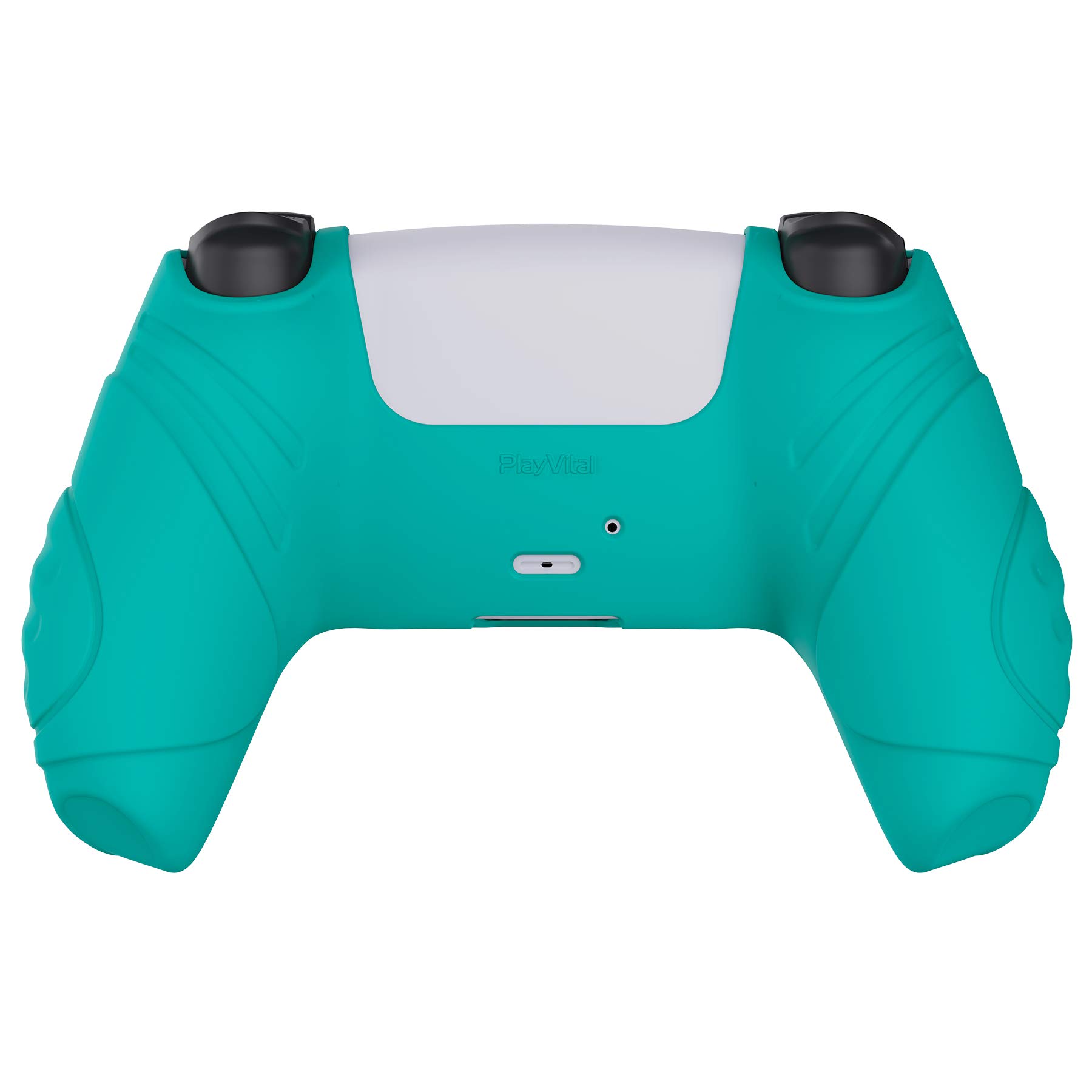 eXtremeRate PlayVital Silikonowe Etui Ochronne do ps5 Kontrolera,Ergonomiczne Obudowy do ps5,Pokrowiec Ochraniacze do ps5 z Nakładkami na Kciuki,Skórki do ps5-Aqua Zielony(Guardian Edition)
