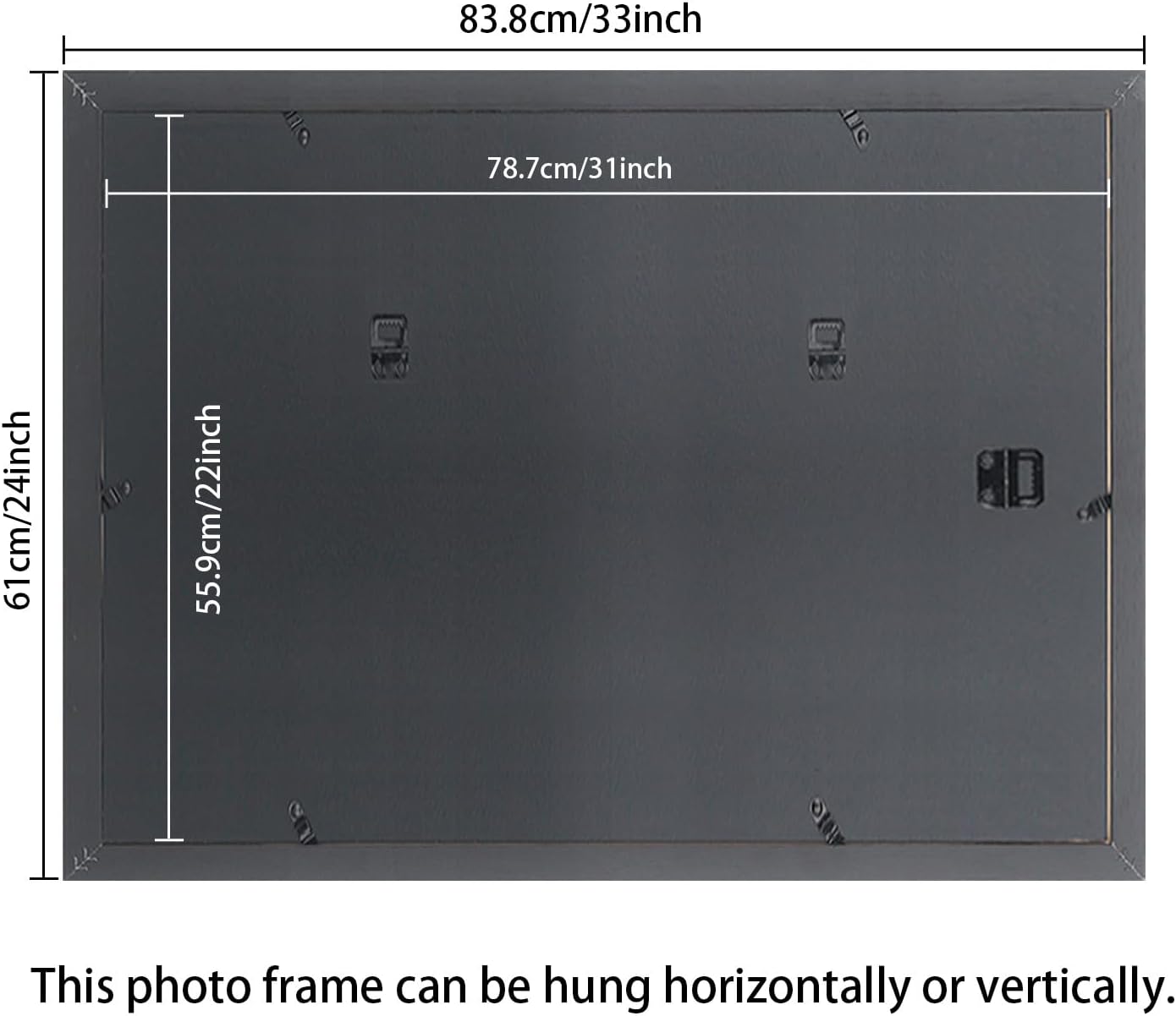 22x31 inch Picture Frame Solid Wood Black,Suitable for Panoramic Photo Frame, Posters,Painting,Group Photo,Puzzle (A23B2231)