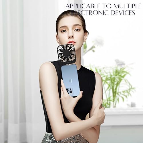 Miniatura 2 de Orapink Mini ventilador portátil, pequeño ventilador de teléfono de refrigeración compatible con modelos iPhoneAndroid y otros dispositivos (negro)