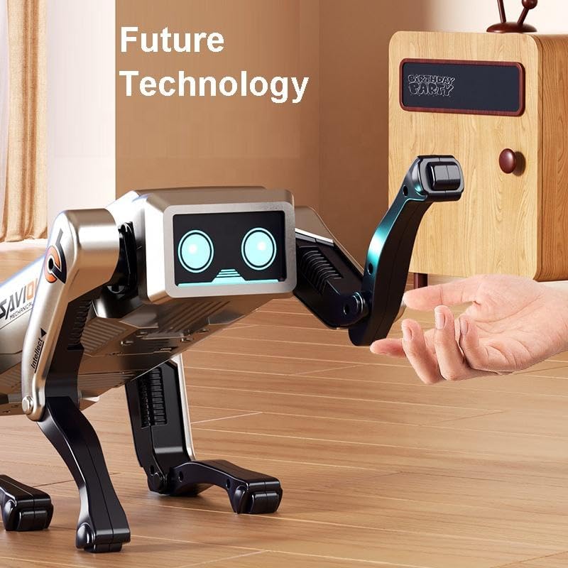 Image of Advanced AI Robot Dog Toy for Kids | Smart Walking & Jumping RC Pet with LED Eyes, Voice Control, Tricks, Dance & Remote | Interactive Rechargeable Robo Puppy for Boys & Girls (Big)