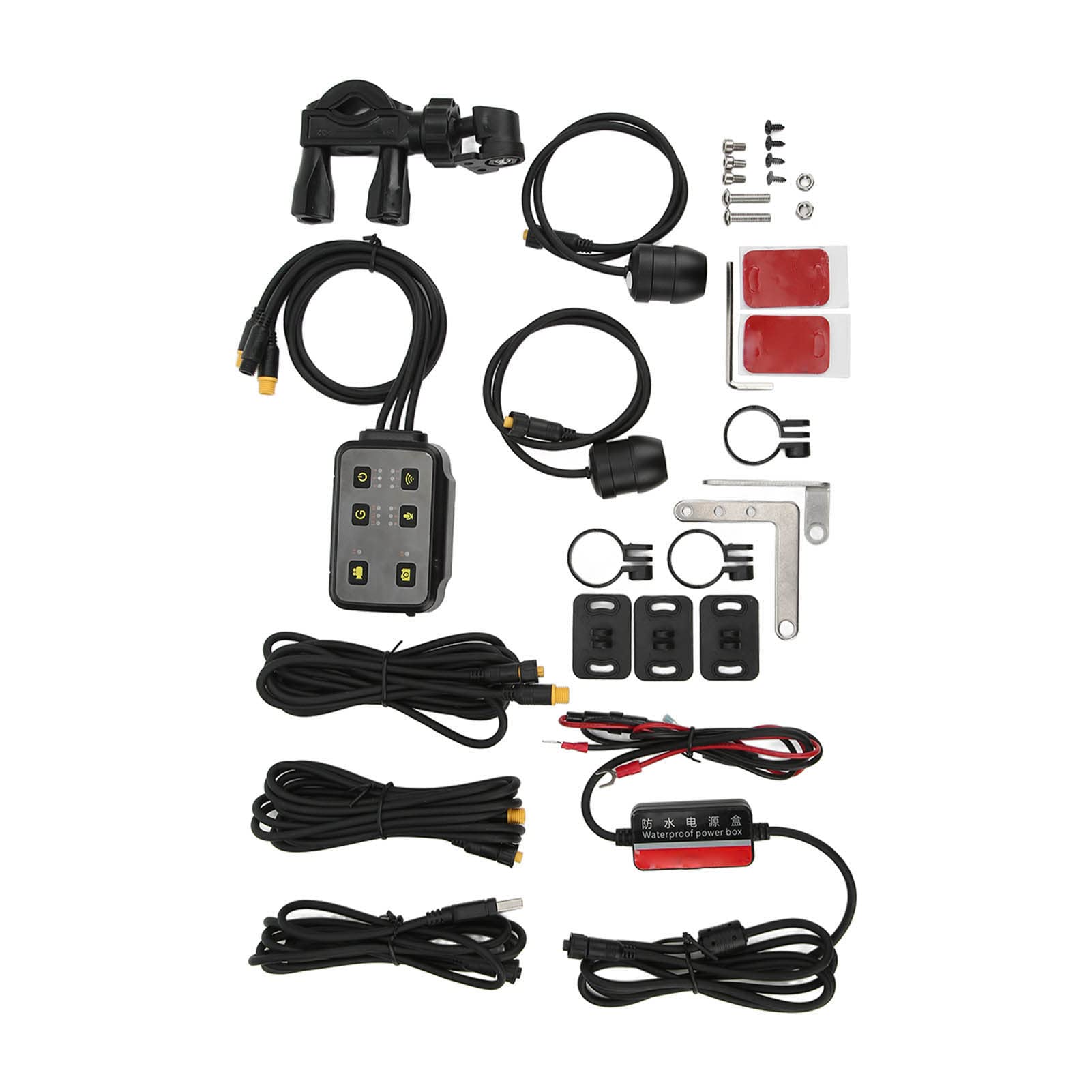 KIMISS Cámara de Salpicadero para Motocicleta con Grabación Dual de 1080P, Resistente Al Agua IP67, Sensor de Gravedad y Control de Aplicación para Cámara Delantera y Trasera