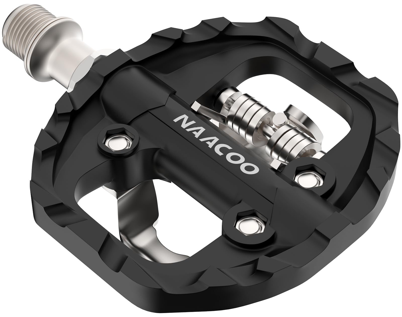 NAACOO Bike Pedals Dual Platform Compatible with Shimano SPD Mountain Clipless Pedals,3-Sealed Bearing Lightweight Nylon Fiber Bicycle Pedals for Outdoor Spin Exercise Peloton Fit Trekking Bike