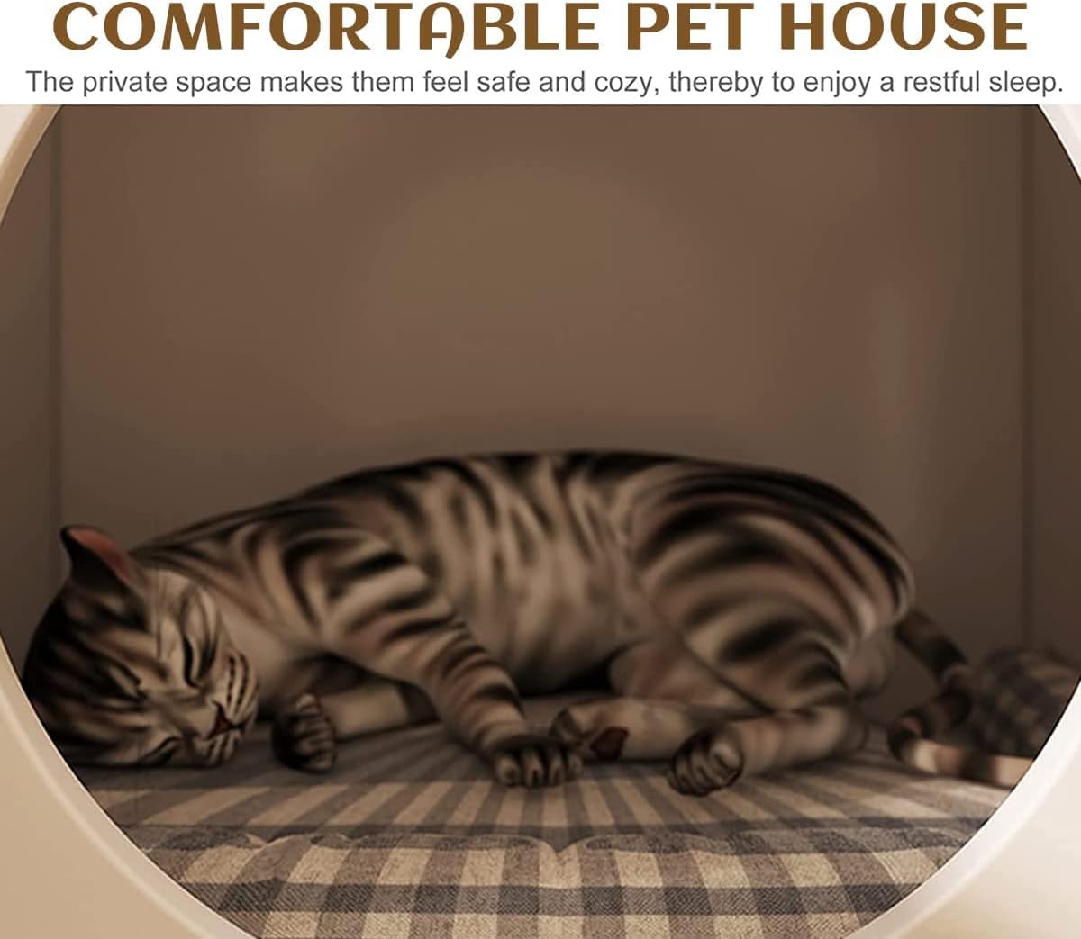 بيت قطط من تشاوفلايت، سرير قطط داخلي، طاولة بجانب السرير، بيت للحيوانات الاليفة، كهف مكعب قابل للطي، اثاث منزلي لمنزل القطط والجراء