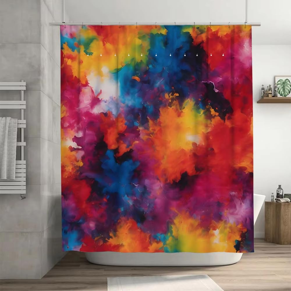 Rideau de douche coloré anti-éclaboussures 100x200 cm pour égayer une salle de bain sombre