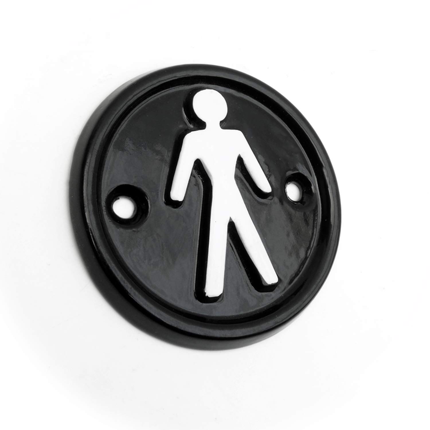 Jones & Grey Men's Black And White - '' Vintage Style Cast Metal Wall Door Toilet Sign