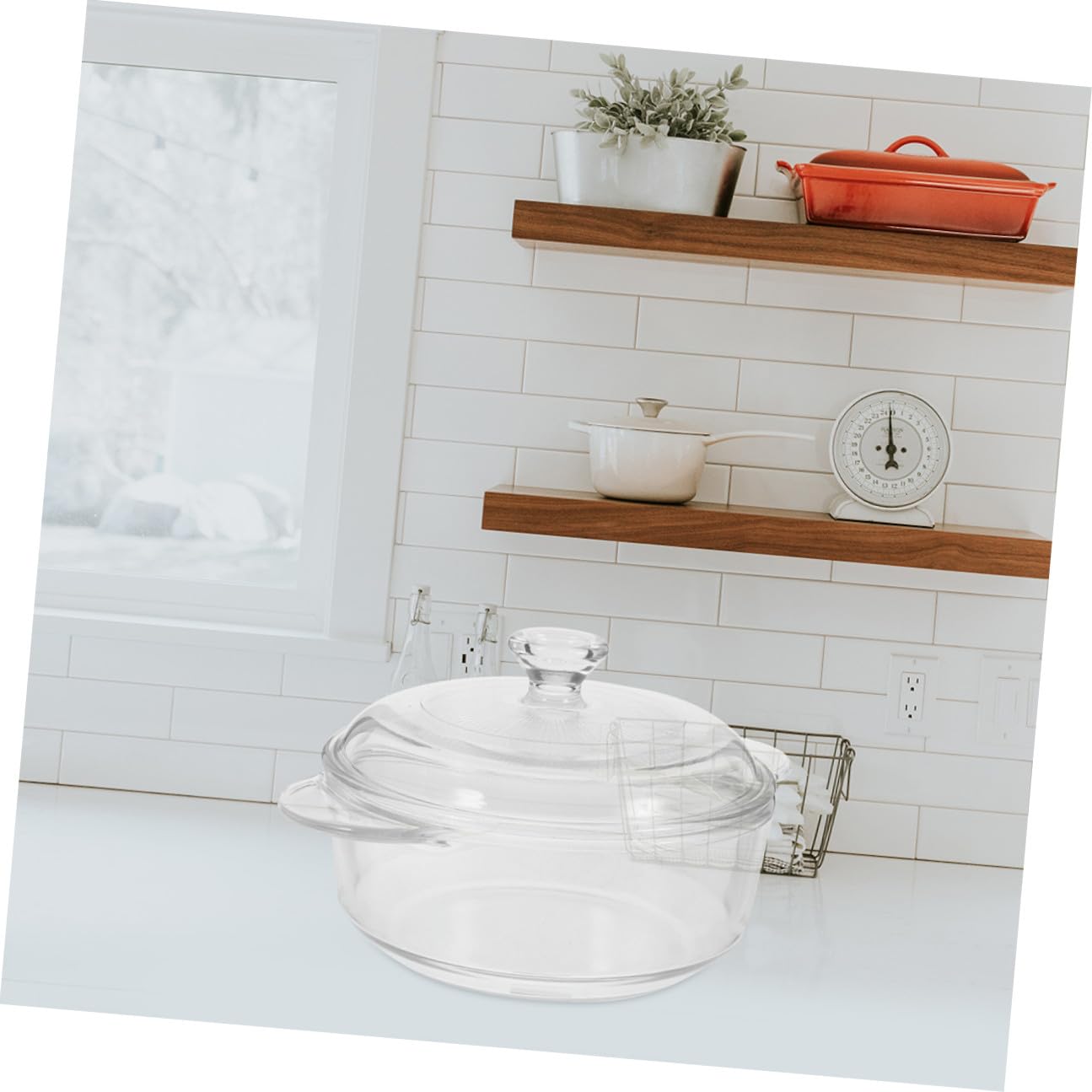 Bol de Vidrio Resistente Tapa Hermética para Servir Ensaladas y Postres, Adecuado para Uso Doméstico y Fiestas, Transparente y Reutilizable