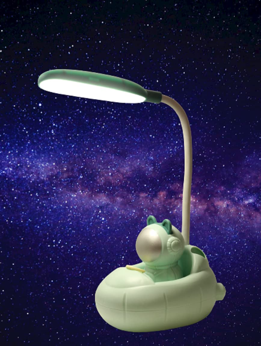 Lilone Astronaut Spaceship Night Light Lamp for Study Table (Green, USB Rechargeable)-image-12