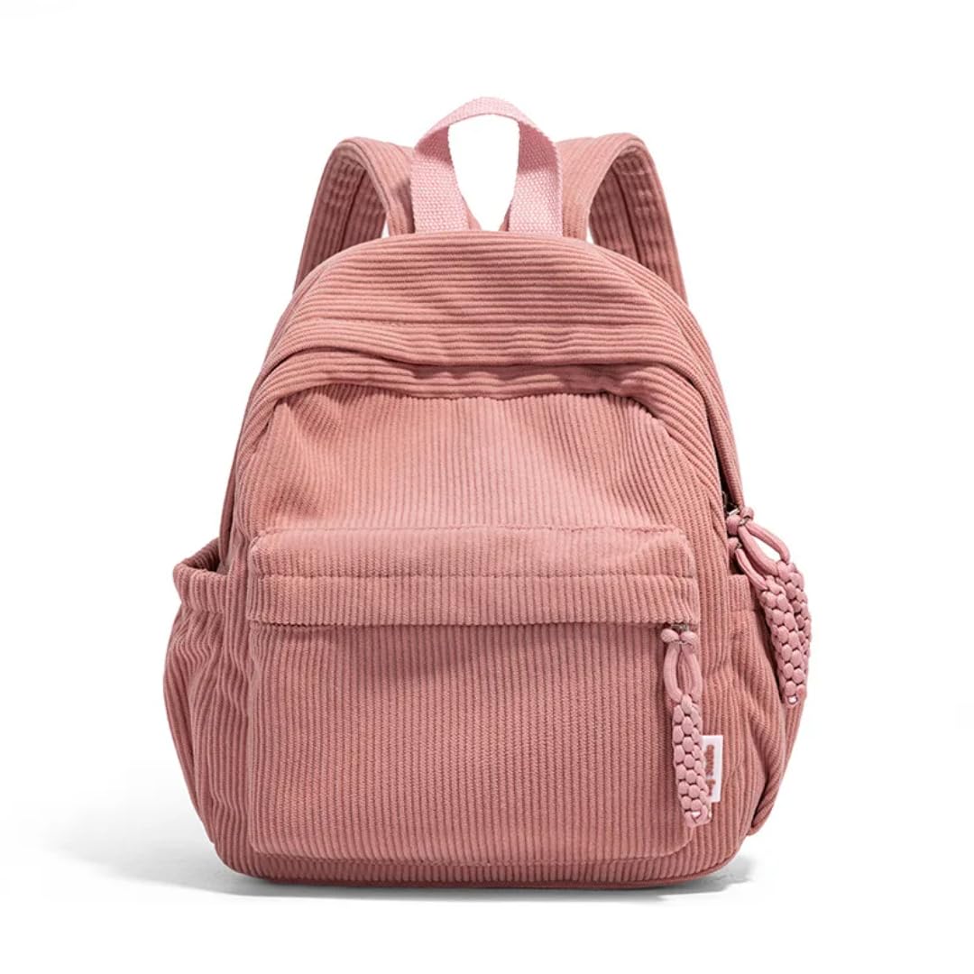 Schultasche Damen-Rucksack Freizeit Einfacher Multifunktionaler Reise-Einkauf Groß-Kapazität Cord Damen Kleiner Rucksack