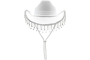 Exquisite Cowgirl Hat with Rhinestone Fringe