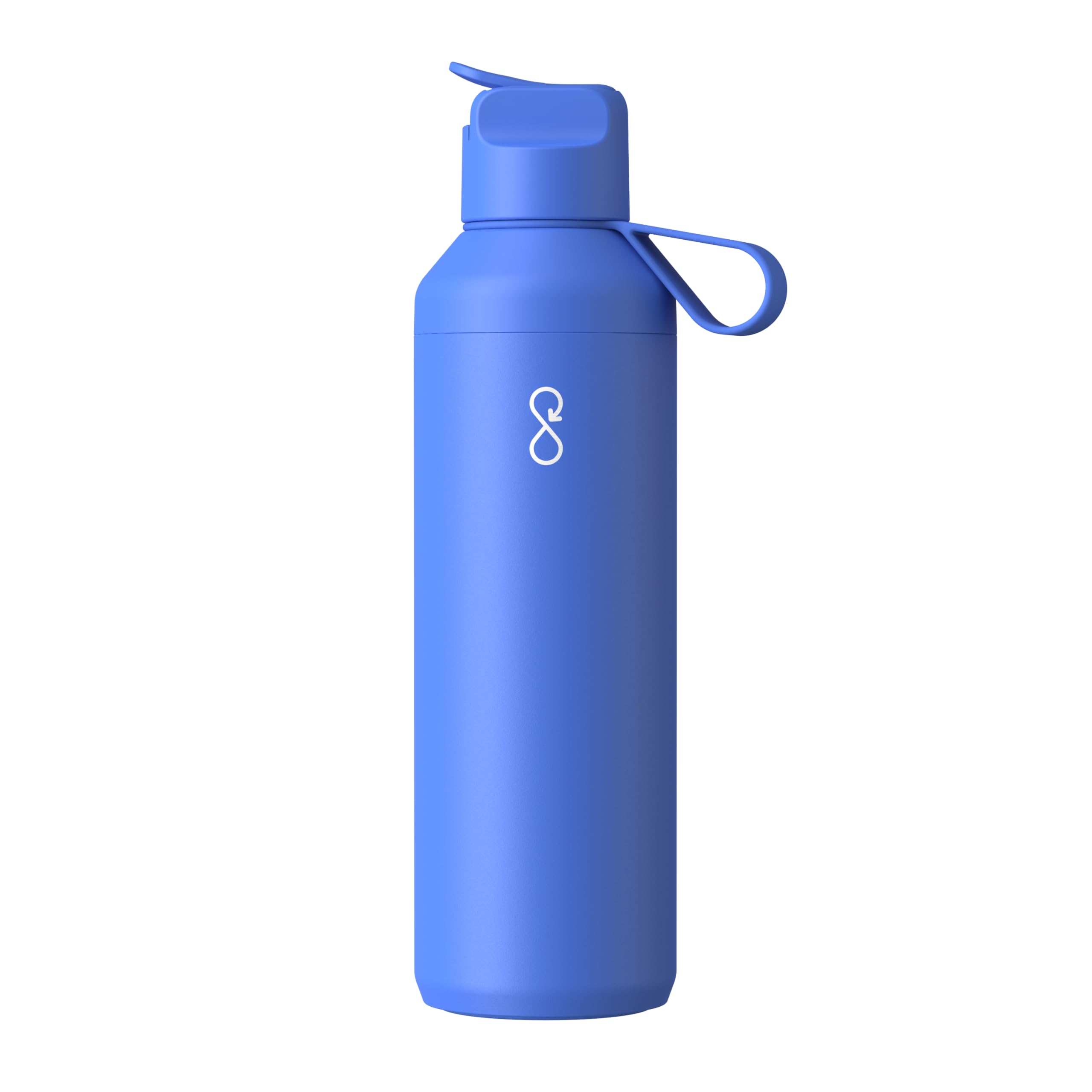 Ocean Bottle Peak GO 24 oz Water Bottle | Slim Stainless Steel Design with Straw | Leak Proof, Dishwasher Safe and BPA Free | Eco Friendly Bottle (Super Blue)